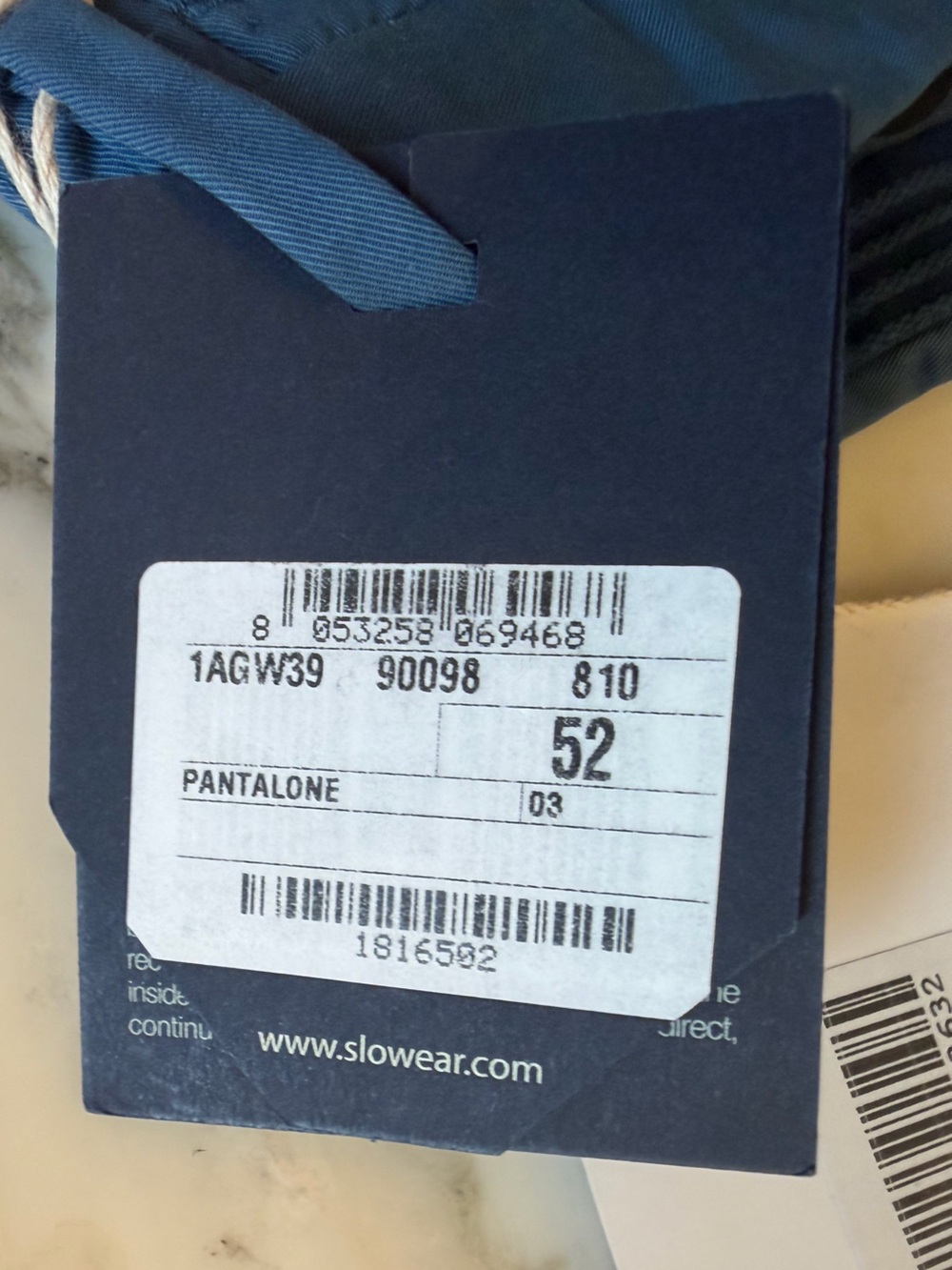 NWT Incotex Pattern 30 Comfort Chino Slim Fit Trousers Blue IT52 approx US 34 - Picture 7 of 9